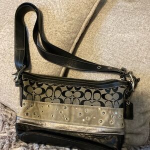 Coach Stylish Black and Gray Designer Women's Bag
12x8x3